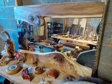 Live edge wood frame mirror