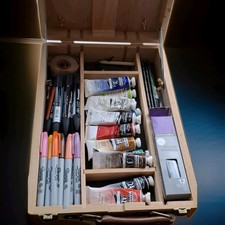 Winsor & Newton Job Lot Oil Paints Promarker Pens Royal Langnickel Brushes Easel