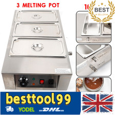 1kW Commercial Electric Chocolate Tempering Warmer Boiler Machine+3 Melting Pot