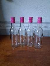 4 Small Wine Bottles 187ml Clear Glass Empty Screw Lid Home Brew Upcycle Clean