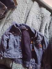3/6 months baby kids unisex denim jean jacket gagou tagou