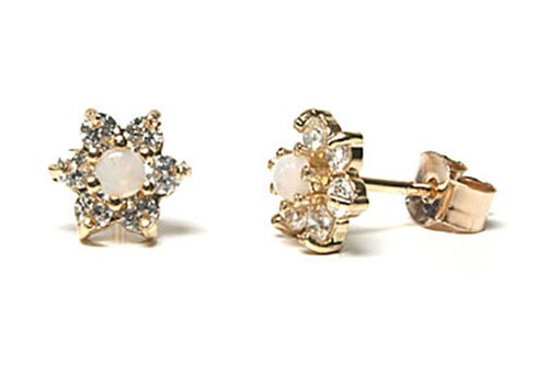 9ct gold opal - opal, studs