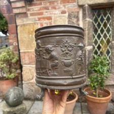 Vintage Good Copper Lion Paw Cauldron Jardiniere Old Pot Planter Garden Interior