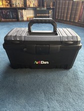 Black Art Bin Storage Box With Handle And Removable Inner Tray