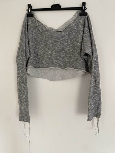 Grey cropped jumper - grey,