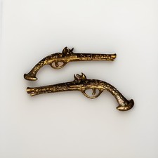 Vintage Pair Brass Wall
