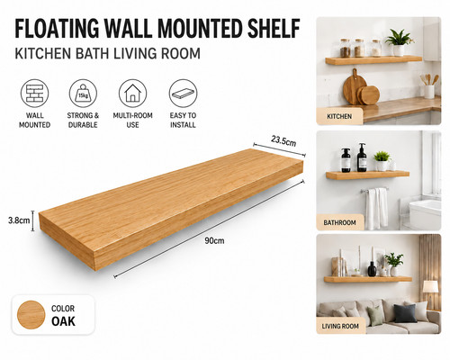 Floating wall mounted shelf - mounted,