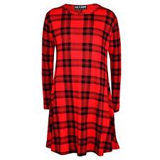 Kids Girls Swing Dress Tartan