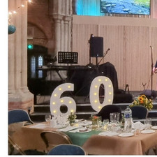 Illuminated 4ft (122cm) Numbers for 60th Birthday/Anniversary - Battery Driven