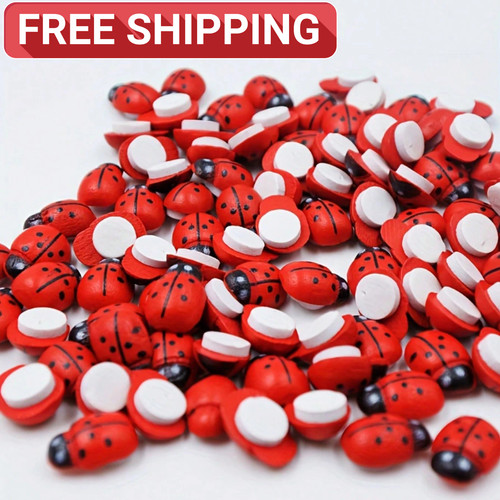100pcs wooden ladybird - ladybird, sticker