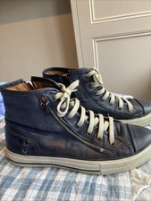 Moda In Pelle Ladies Hi Top Trainers Boots 39 Uk 6 Blue