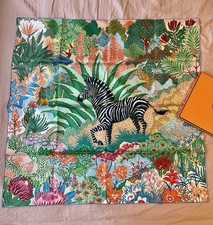 Hermes Mountain Zebra Silk Scarf 90 Cm Alice Shirley Authentic With Box