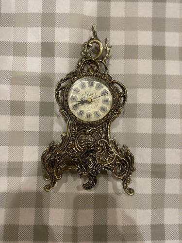 Vintage table clock gold - vintage,