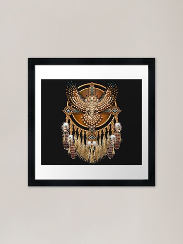 Native american beadwork owl - american,