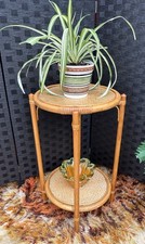 Vintage Bamboo Rattan Two Tier