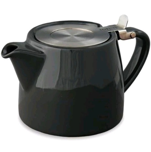 Black ceramic teapot - ceramic,