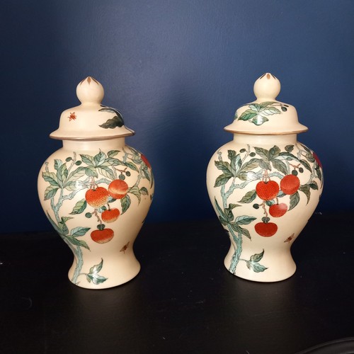 Pair ceramic temple mantle - of,