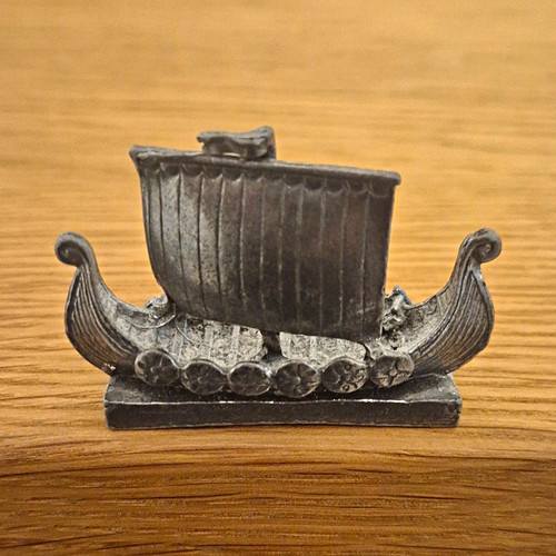 Pewter viking longship - viking, ship