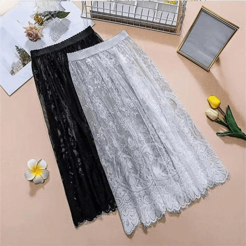 High waist elastic long skirt - waist,
