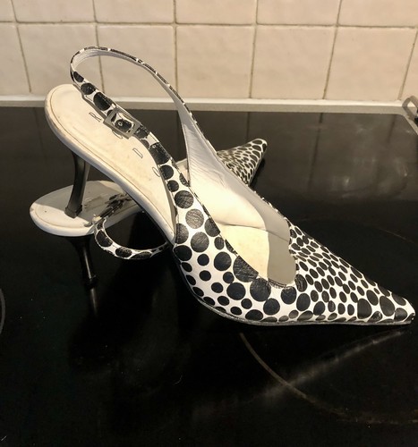 Black spotted shoes - spotted, sling