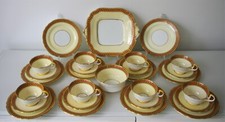Elegant Aynsley Red Ribbon B1453 Tea Set - 1920s Antique Fine Bone China England