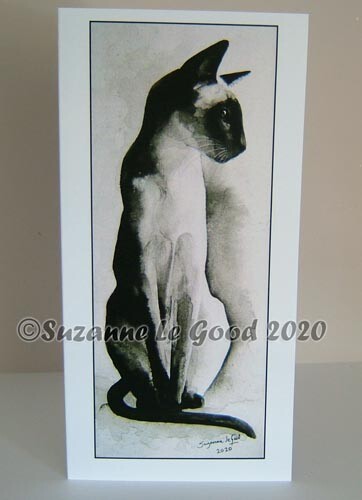 Siamese cat art greetings - art,