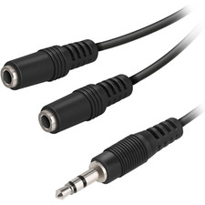 3.5mm Headset Adapter Y-Splitter Jack Cable w/ Separate Audio and Mic Headphone