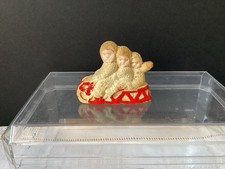 Antique  Christmas Cake Decoration. Three Snow Babies On a Sleigh