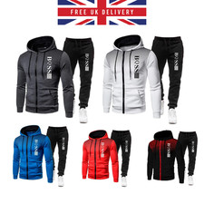 Mens Sportswear Sets Jogging Suit Casual Sportswear Tracksuit Gym Sweat Hot Suit