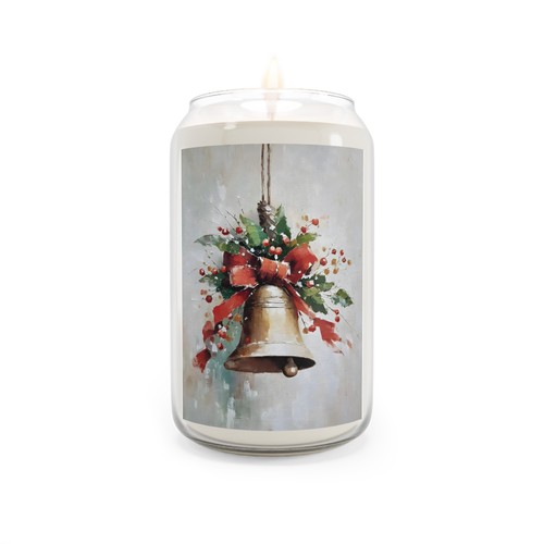 Bell wreath candle - jar, soy