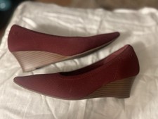 VIVAIA Shoes Pointed Toe Wedge | Dark Cherry, Red Wine Colour | Size UK 4/ EU 37
