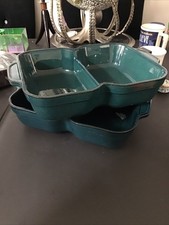 TWO DENBY Greenwich Harlequin Double Casserole Serving Dish  32cm  Compartment