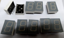 10x 0.8" 20mm 7 segment common cathode red displays