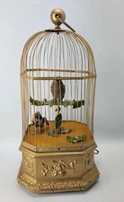 LARGE AUTOMATON SINGING BIRDS BIRD IN CAGE 