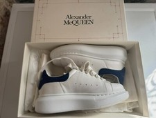 KIDS ALEXANDER McQUEEN Oversized Sneakers. White/Blue Trainers Size UK 12.5 EU31