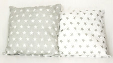 2 pack baby pillows filled  cushions 4 pram cot bed grey stars white 1 year+