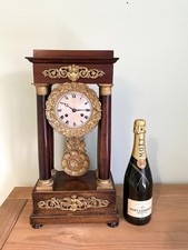 Antique 19th Century French Portico Clock Working 