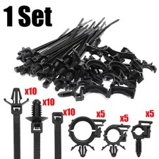 45Pcs Push Mount Cable Zip Tie with Car Wire Routing Clips Universal Accessories