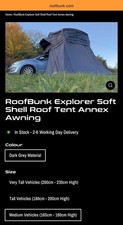 Roofbunk Tent, Annex And Side Awning (Used Once). Roof Tent. Roof Box.