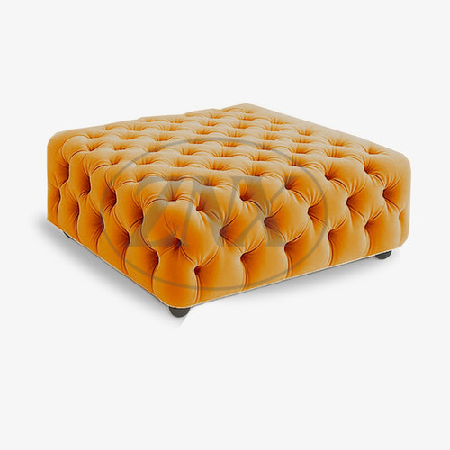 Diamond tufted velvet ottoman - diamond,