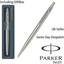 PARKER JOTTER BALLPOINT PEN BLACK, BLUE, RED,STAINLESS STEEL SILVER ,GOLD, WHITE