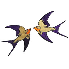 Cute Swallows Birds Jeans hat jeans jacket Badge Iron/Sew on Embroidered patch