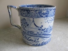 ANTIQUE  LARGE CHINESE EXPORT BLUE & WHITE MUG 19thC.