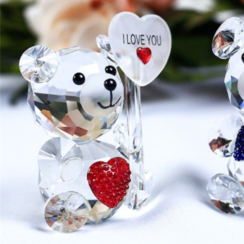 Crystal bear figurine - crystal,