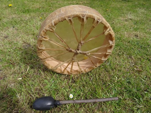 Buffalo hide round shamanic - buffalo,
