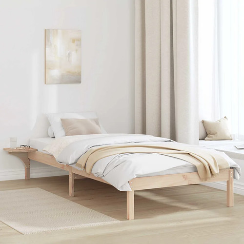 Walplus natural pine bed frame - natural,