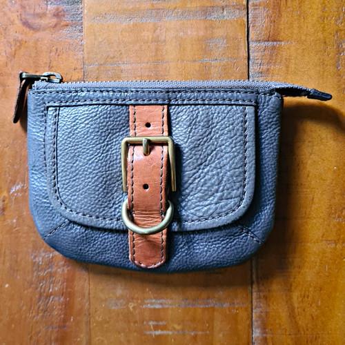 Fossil grey leather - fossil, pouch