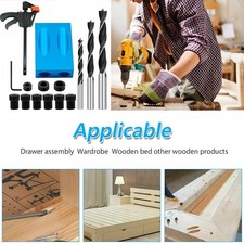 15PC Pocket Hole Jig Kit Woodworking Guide Oblique Drill Angle Hole Locator Tool