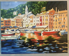 Vibrant Coastal Harbor Artwork