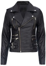 Women's Black Soft Multi Zip Coat Retro 100% Nappa Real Leather Biker Jacket